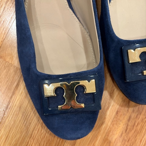 Tory Burch Navy Suede Flats, Size 8.5 - Picture 2 of 7